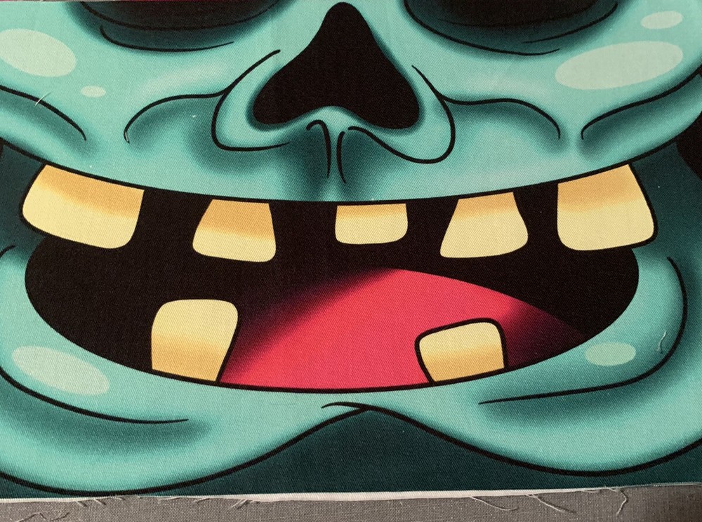 Zombie #5 Inspired Mouth Panel 100% Cotton Woven Adult Size 9×6”