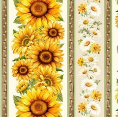 Timeless Treasure You Are My Sunshine Sunflower Stripe Cotton Fabric by the Yard