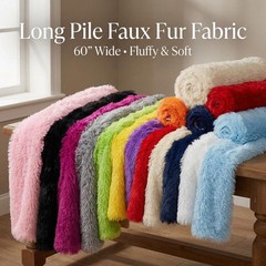 Long Pile Faux Fur Fabric 60 Inch Wide Soft Plush Cosplay Sewing Material