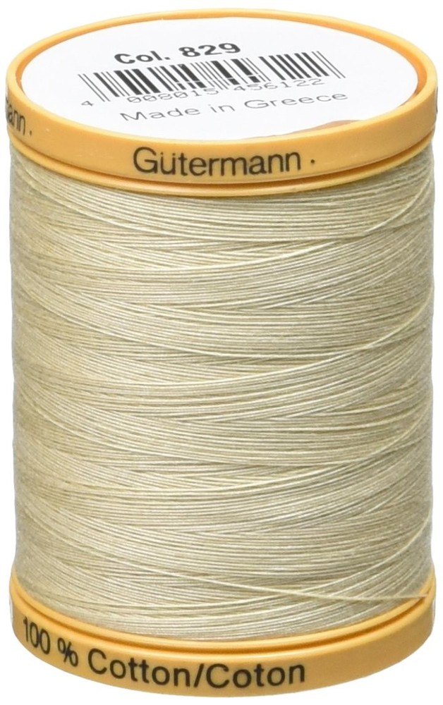 Gutermann Natural Cotton Thread Solids 876yd, Cream 875 Yards,