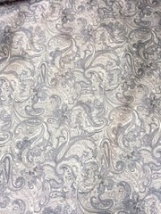 Paisley Print NON-STATIC Viscose Satin Feel Material Fabric BTY 60″W -Grey