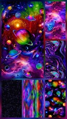 Galaxy by Timeless Treasures Celestial Midnight Sky Cotton Fabric by the Yard