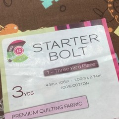 CREATIVE CUT Starter Bolt 3 Yards 43″ x 108″ Fabric Cotton Brown Jungle Alphabet