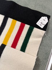 Pendleton Wool Blanket md. weight patchwork fabric piece 35×17.75 in F171