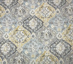 COVINGTON HATHAWAY FOG BLUE GOLD DAMASK MULTIPURPOSE FABRIC BY YARD 54″W