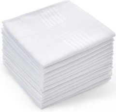 Men White Handkerchiefs 45cm 100% Cotton Hanky Hankies – 1p 2p 10p 40p 100p 200p