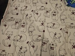 Lot of 3 17 x 22 Inch Animal Print Fabric Cats Turtles and Cows Perfect for DIY