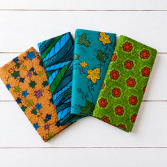 4 Pieces Fat Quarters African Ankara Wax Print Fabric Bundle 18×22 100% Cotton