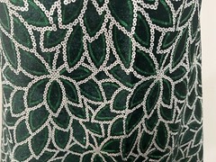 1.75 Yard Green Silver Sequins Embroidered Lace fabric 50” Width