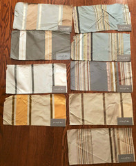 TELAFINA 9 pcs Striped Silk 8 x 17″ Fabric Samples
