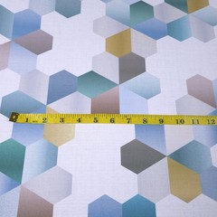 Hexagon Multicolor Upholstery PVC Vinyl Fabric 53″ By Yard Waterproof Cloth