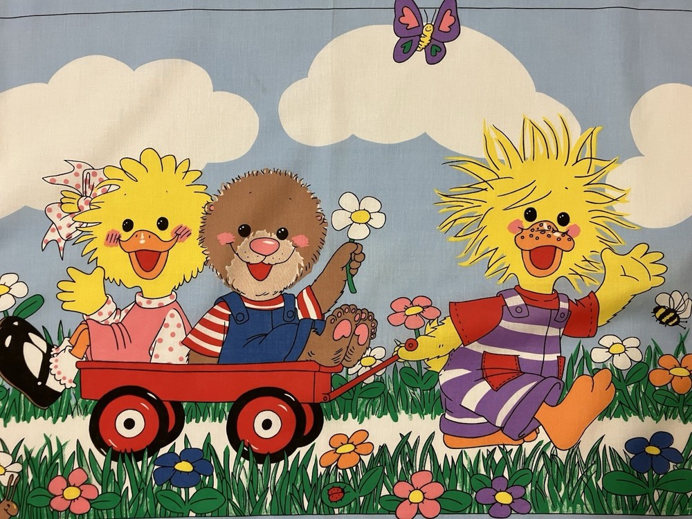 Vtg Little Suzy’s Zoo Crib Fabric Panel Letter And Numbers 36 x 46 Witzy Friends