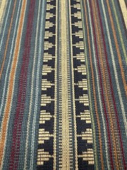 Mulberry Woven Cotton Stripe Uphol Fabric- Pageant Stripe Teal 2.25 yd FD756.R11