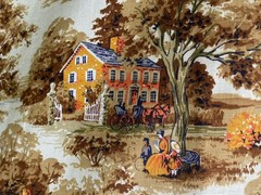 Vintage House N Home Virginia Country Home Fabric Piece Fall Gold Brown 96×28.5”