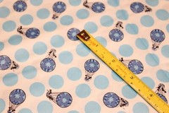 Sewing Fabric quilt Cotton quilting 1/2 Yd Light Blue Hot Air Balloons polka dot