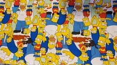 The Simpson family packed characters cotton quilting sewing fabric bhy x 44″w