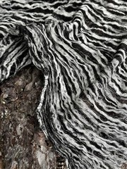 Black White Linen Blended Unique Fabric By 2 Meters, Natural Sewing Fabrics.