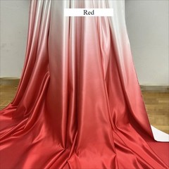 1M Satin Silky Gradient Color Fabric Soft Thick DIY Cloth for Wedding Dress Gown