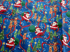 “Season’s Greetings” by Fabri-Quilt #620 Christmas Cotton Santa Reindeer Fabric