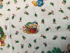 VTG Spring Mills Hallmark Christmas Critters Baby Animals Allover Toss BTFQ