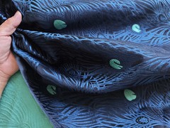 3D Brocade Fabric 29″Wide Peacock Feather Brocado Viscose Cosplay Craft Material
