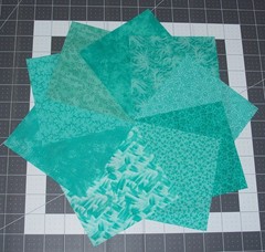 54 Caribbean Green Blue Fabric 5″ Quilting Squares Cotton Charm pack
