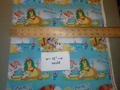 Frozen, Olaf “Crazy For Summer” Cotton fabric 15 INCHES WIDE and 34 inches long