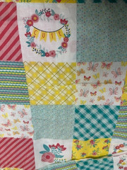 Brother Sister Design Studio Patchwork Fabric 1 Yard Floral Butterfly Flowers