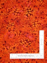 Leaf Fabric Leaves Bon Appetit Grace Pullen Berry Orange Cotton SSI Cotton Yard