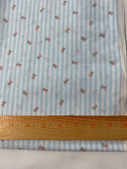 2 pieces cotton fabric / stripe floral 24″x 44″ and aqua & pink floral 34″ x 35″