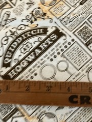 Harry Potter Quidditch Hogwarts Newspaper Cotton Fabric 1 Yard + 14”