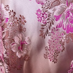 Anais PINK Floral Brocade Chinese Satin Fabric for Cheongsam/Qipao, Apparel, Co