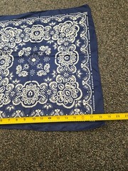 Set of 15 Dark Blue Paisley Bandanas ~18.5×20″ – Excellent for Crafts/Sewing!