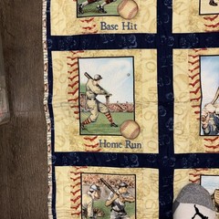 Game Time Baseball Fabric (6) By Panels by Benartex – NEW, 23” By 41”
