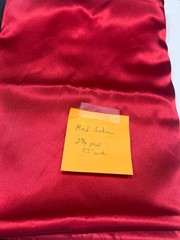 Silky Smooth Satin Sewing Fabric Material BLACK 1 YD X 56” & RED 2 3/4 yd x 55”
