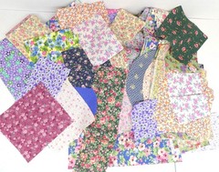 Floral Squares, Remnants & Strips, 100% Cotton Fabric – 2 lbs 11 oz Bundle