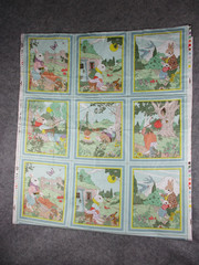 Vintage Cyrus Clark Story Book Cheater Quilt Mr Rabbit 18 Panel Pastels 81×37″