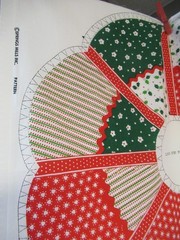 Spring Mills Holiday Puffy Patchwork Christmas Wreath Fabric Panel VTG 1970`S