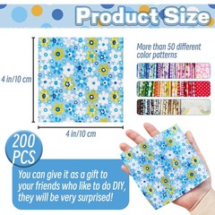 150Pcs 4″ x 4″ (10cm x 10cm) Cotton Craft Fabric Bundle Squares,Squares Sheet…