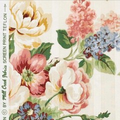 Vintage Mill Creek Floral Pastel MULTI Pink Cotton Drapery Pillow Fabric BTY