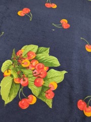 Fabric Quilting Blue cherries lot of 2lbs 9oz