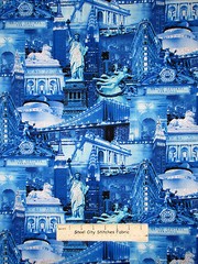 New York City Travel Blue Silver Cotton Fabric Timeless Treasures C1692 By Yard