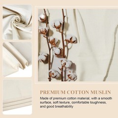 100% Cotton Muslin Fabric, 63 Inch X 2 Yards Unbleached Fabric by The Yard | Med