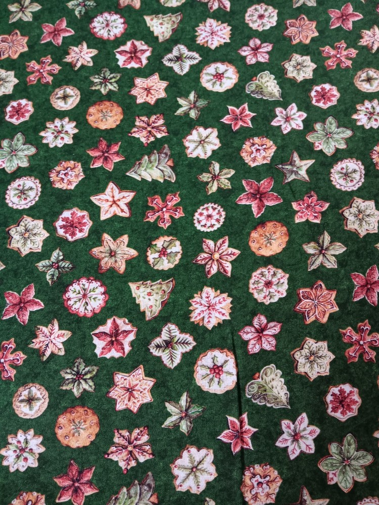 Cotton Quilt Sew Fabric Digital Print CHRISTMAS COOKIES Soft Brushed Cotton BTY