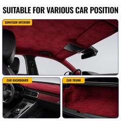Headliner Fabric 108″ L x 60″ W Foam Backing for Car Truck RV SUV Boat Burgundy