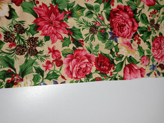 Fabric Beige Background Red/Blue/White Flowers 2 Yards + 33″ x 45″ 100% Cotton