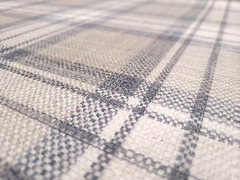P Kaufmann KINTYRE NEWSPRINT Beige Gray Woven Plaid Designer Drapery Uph Fabric