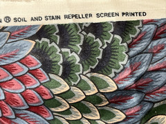 Vtg Stanley King Studio Soil & Stain Repeller Screen Print Floral Fabric 59×56″