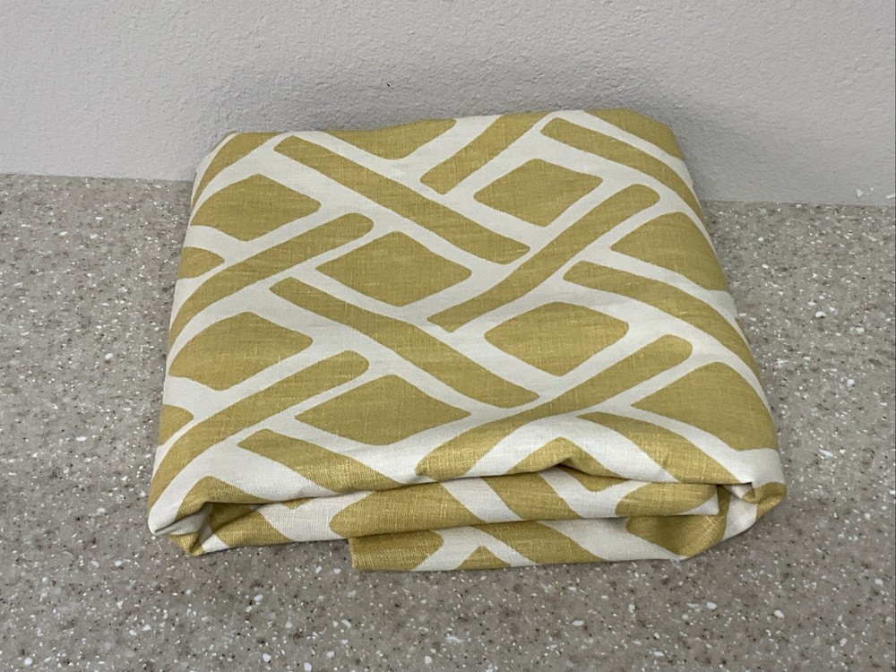 Designer Remnant Yellow & Cream 118” X 54” Bright Fun