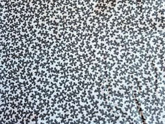 SMALL GRAY BLACK PRINT ON WHITE COTTON FABRIC 17X44 INCH REMNANT